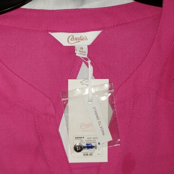 NWT Candies Floral Accent Sheer Top - Picture 3 of 6